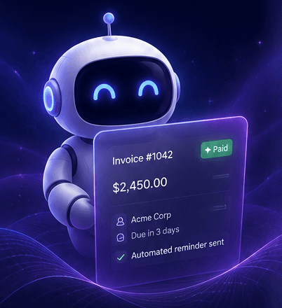 Billr AI assistant holding a paid invoice